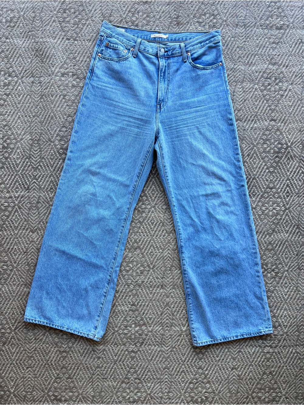 Levi's Ribcage Wide Leg Jeans Women's 32 High Rise Light Wash Denim Cotton